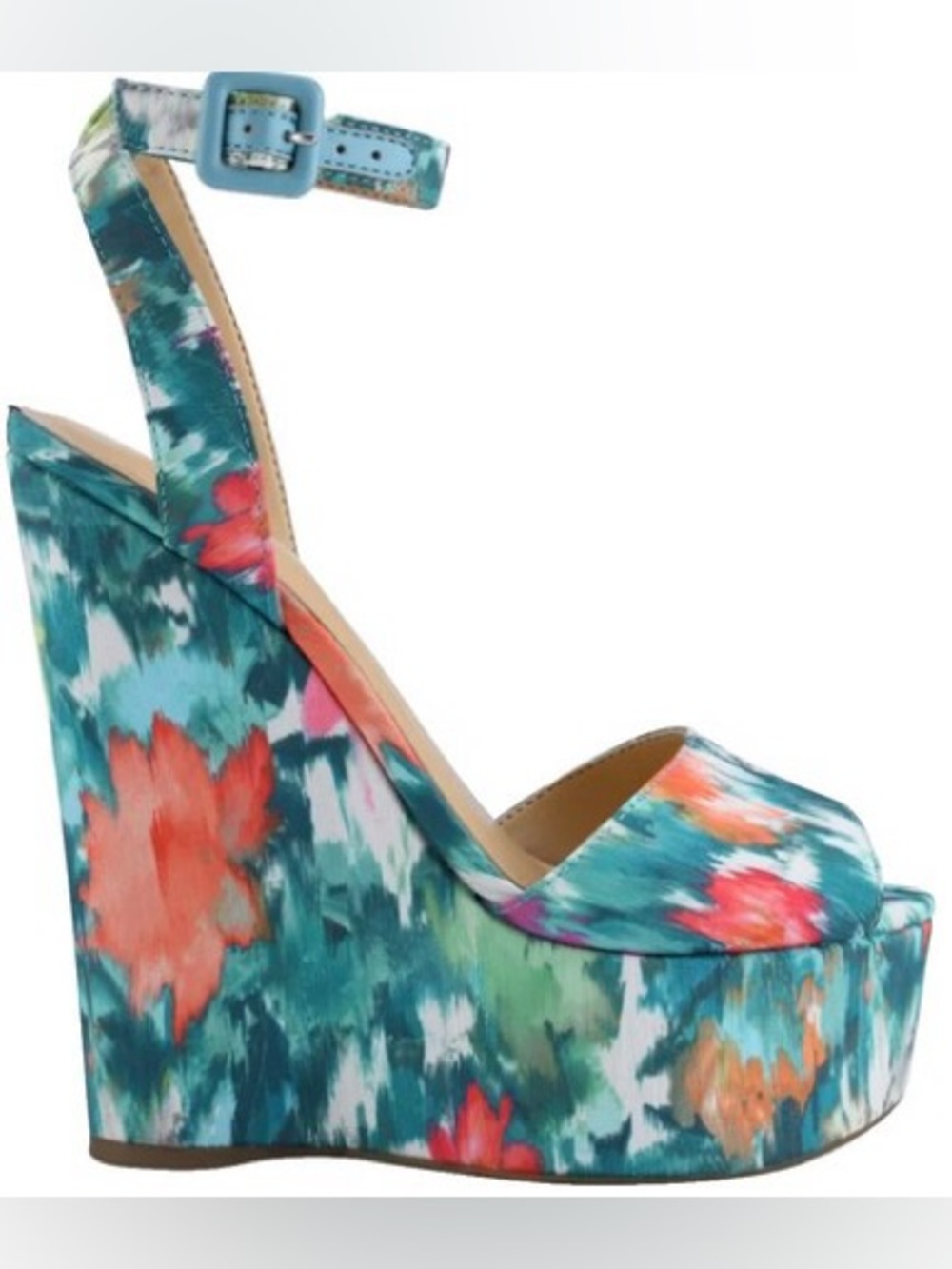 Guess Taraji‎ Patent Peek A Boo Platform Sandals Size 7
